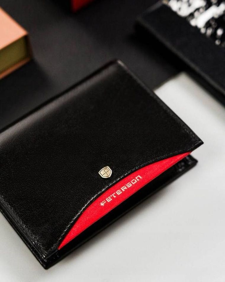 Portfel, czarny, skórzany, RFID, Peterson