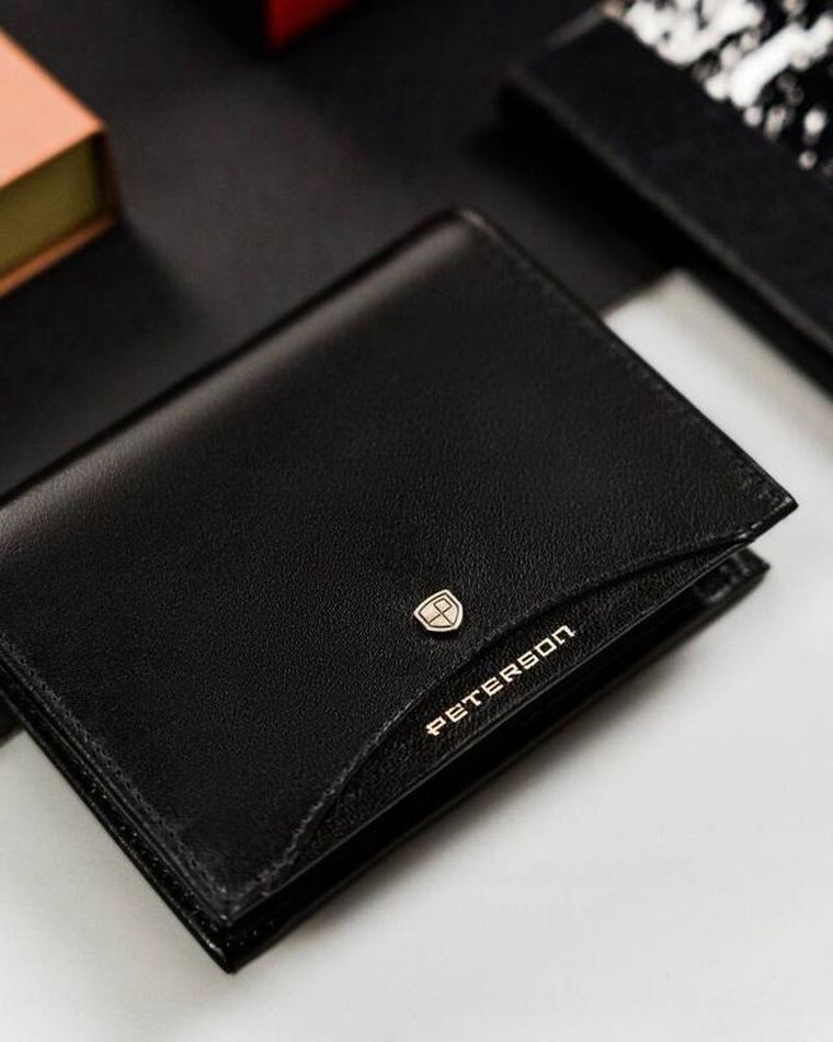 Portfel, czarny, skórzany, RFID, Peterson