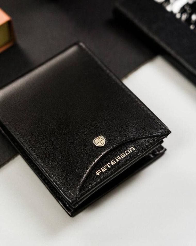 Portfel, czarny, skórzany, RFID, Peterson