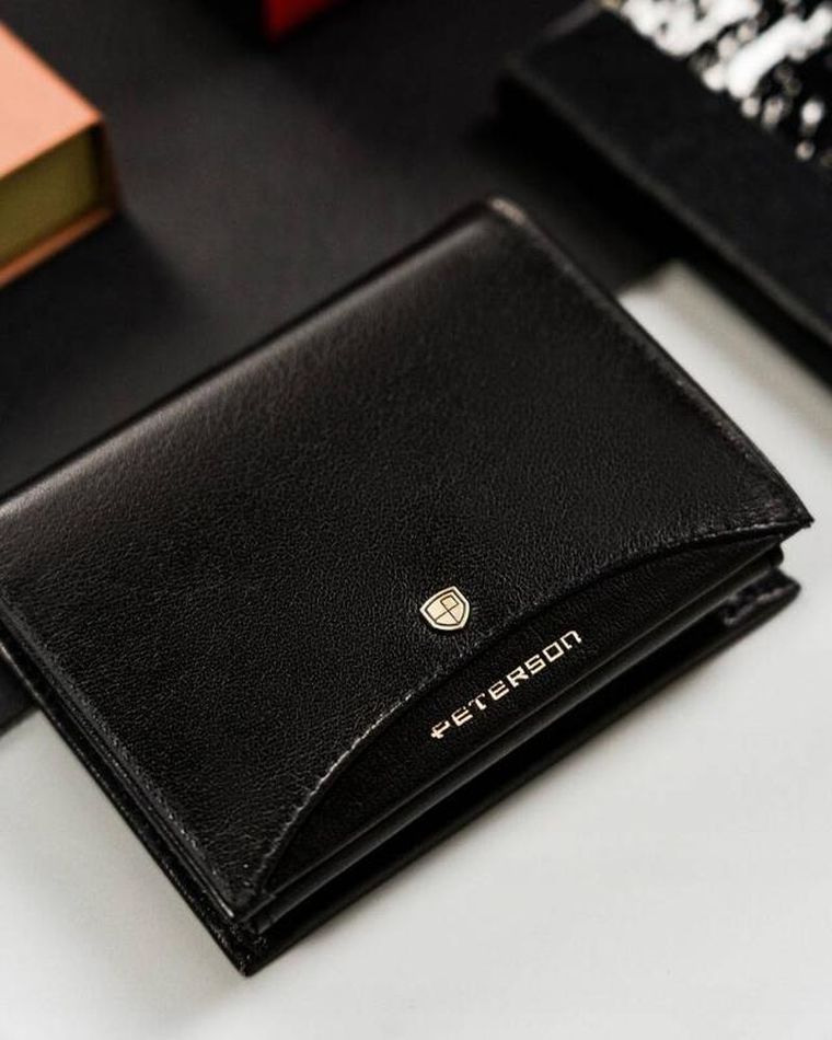Portfel, czarny, skórzany, RFID, Peterson