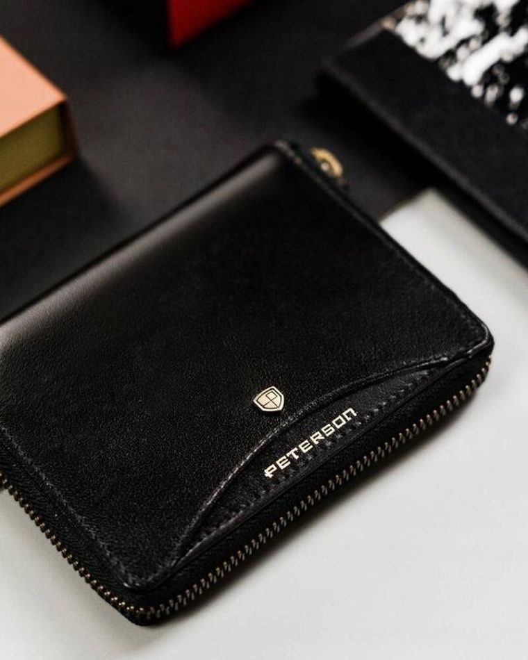 Portfel, czarny, skórzany, RFID, Peterson