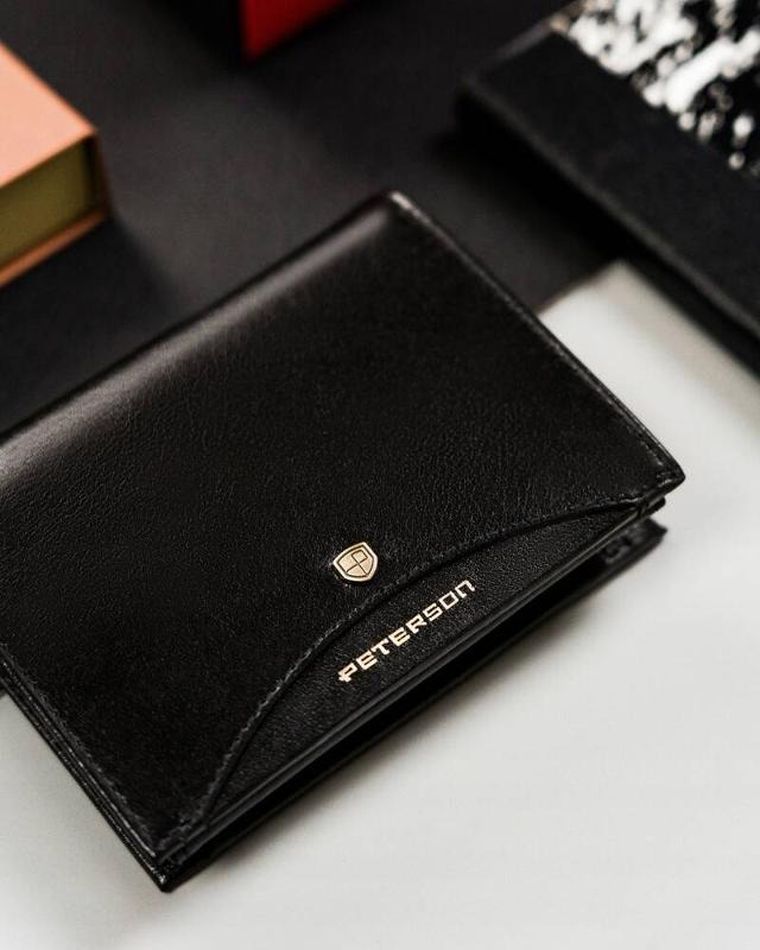 Portfel, czarny, skórzany, RFID, Peterson