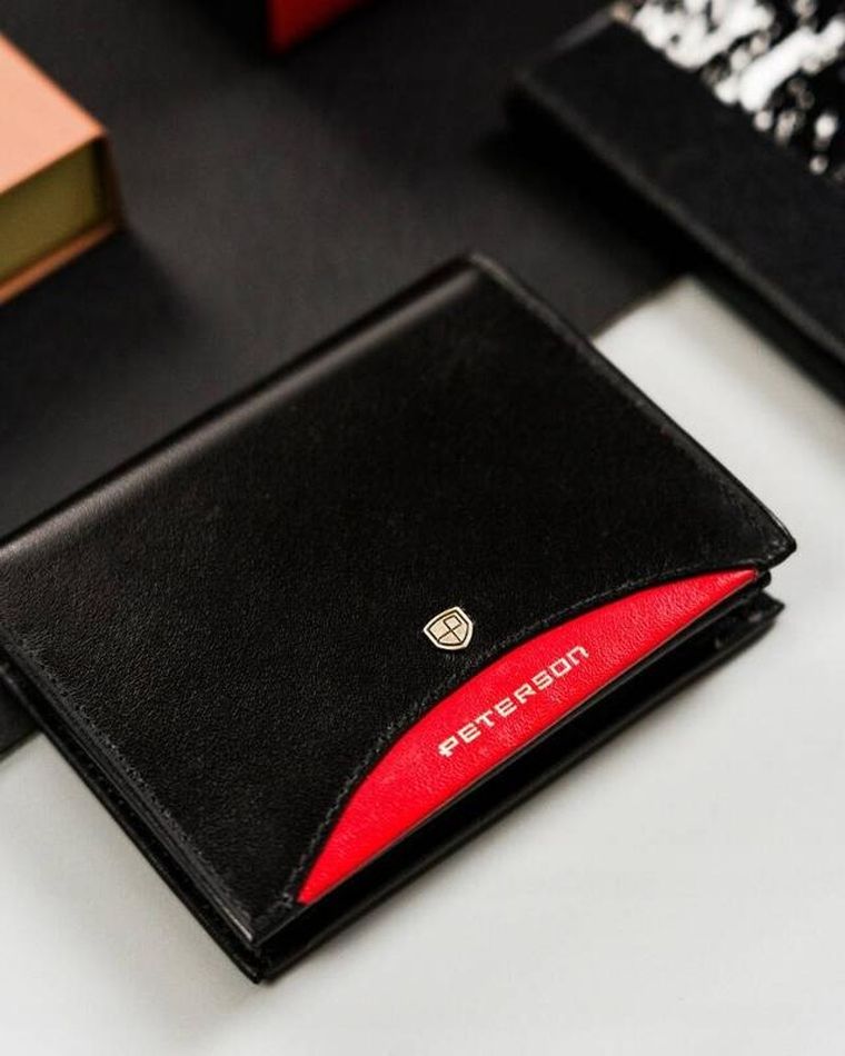 Portfel, czarny, skórzany, RFID, Peterson