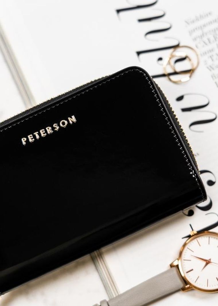 Portfel, czarny, skórzany, RFID, Peterson