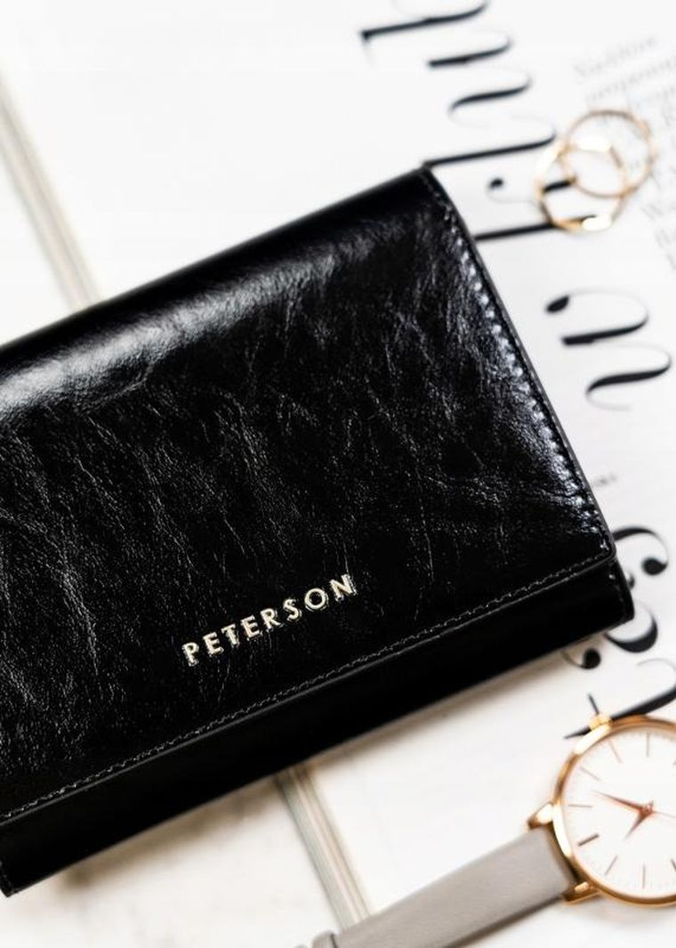 Portfel, czarny, skórzany, RFID, Peterson