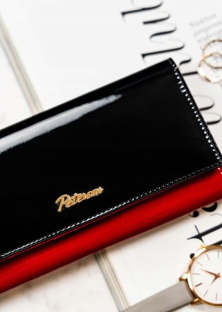 Portfel, czarny, skórzany, RFID, Peterson