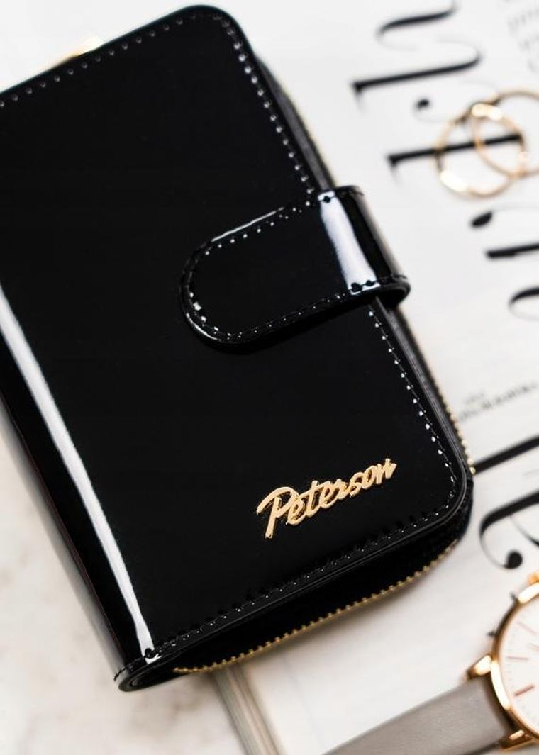 Portfel, czarny, skórzany, RFID, Peterson