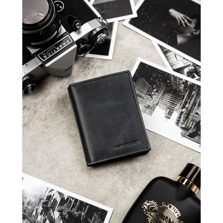 Portfel, czarny, skórzany, RFID, Peterson