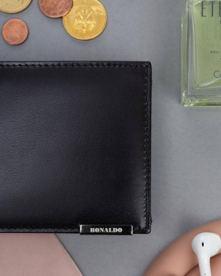 Portfel, czarny, skórzany, RFID, Ronaldo
