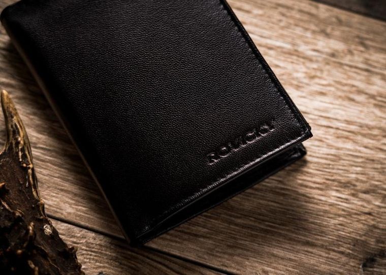 Portfel, czarny, skórzany, RFID, Rovicky