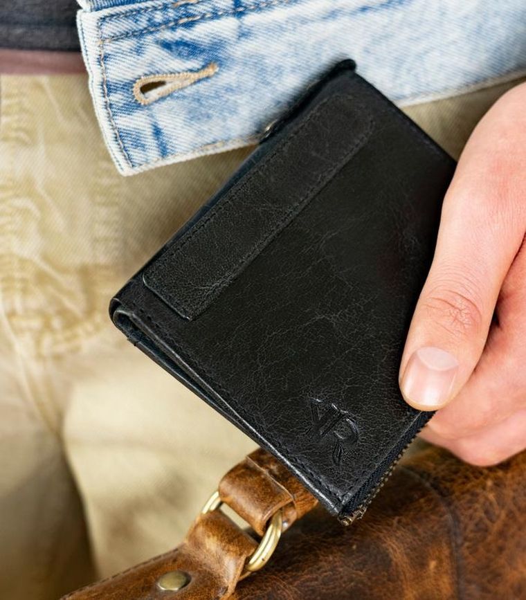 Portfel, czarny, skórzany, RFID, Rovicky