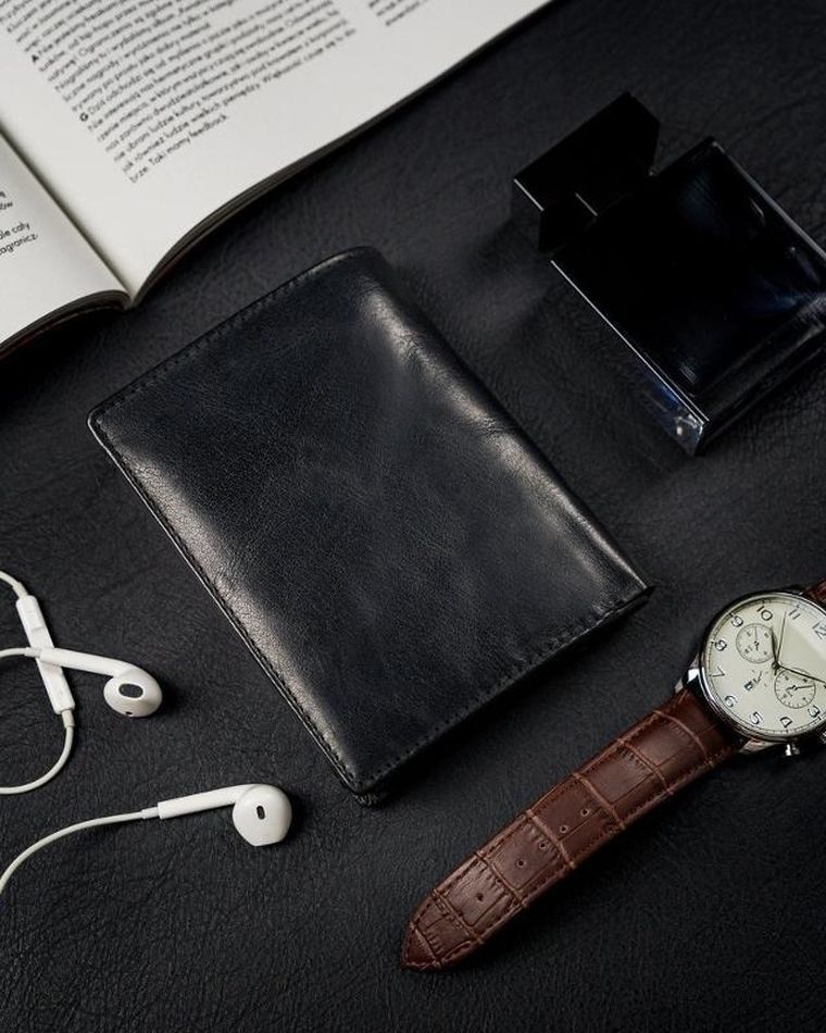 Portfel, czarny, skórzany, RFID, Rovicky