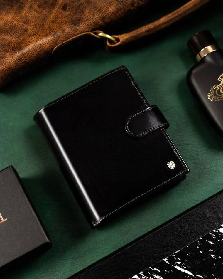 Portfel, czarny, skórzany, RFID, Rovicky