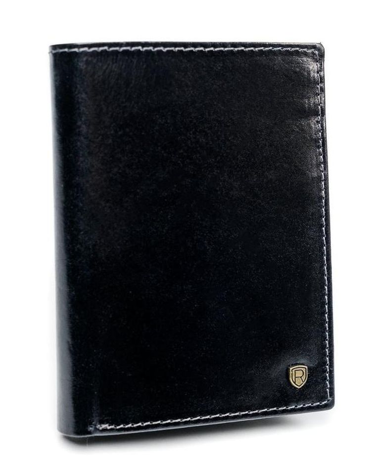 Portfel, czarny, skórzany, RFID, Rovicky