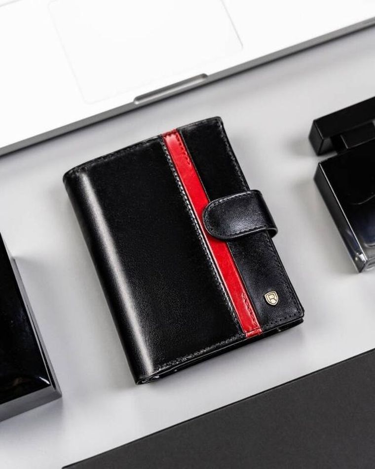 Portfel, czarny, skórzany, RFID, Rovicky