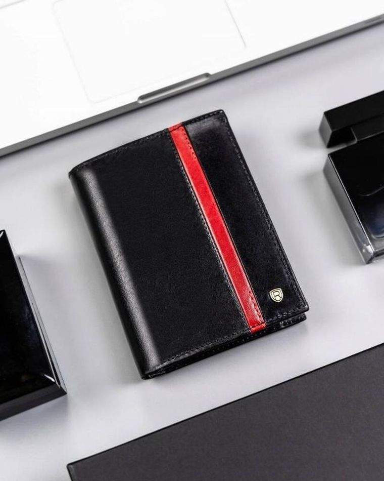 Portfel, czarny, skórzany, RFID, Rovicky