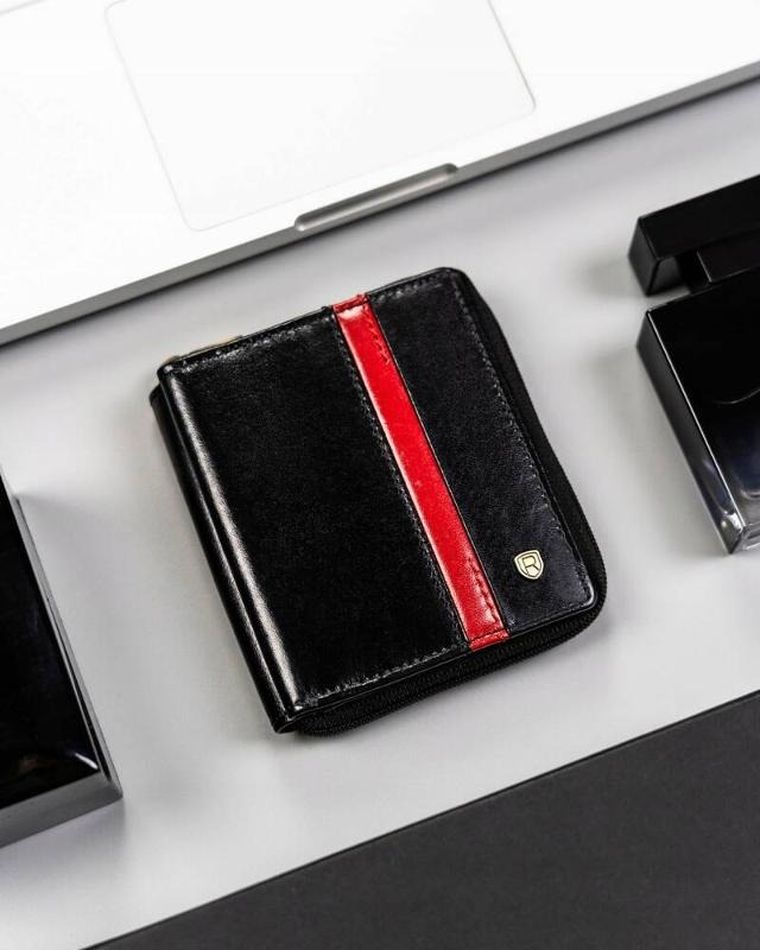 Portfel, czarny, skórzany, RFID, Rovicky