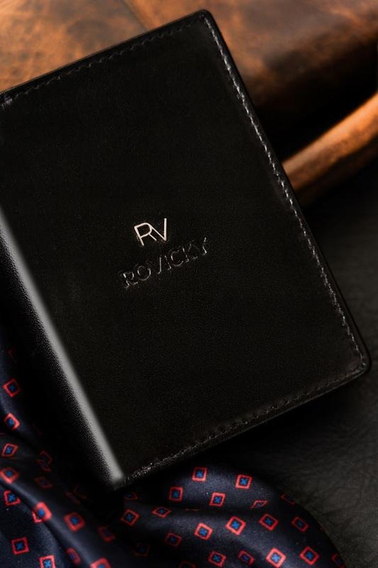 Portfel, czarny, skórzany, RFID, Rovicky