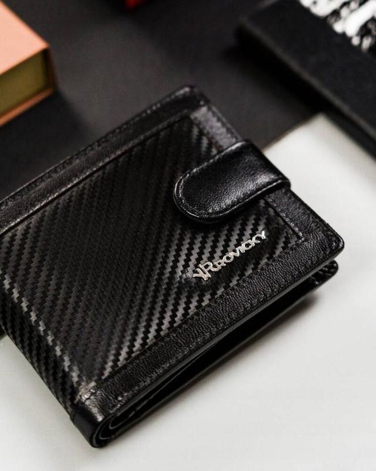 Portfel, czarny, skórzany, RFID, Rovicky