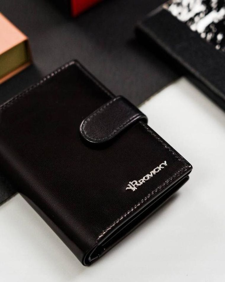 Portfel, czarny, skórzany, RFID, Rovicky