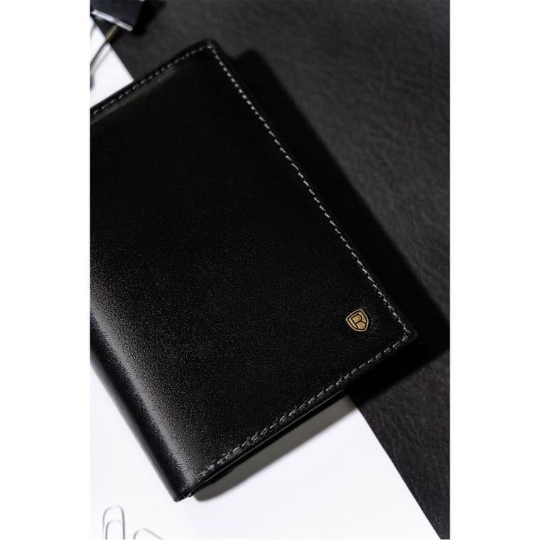 Portfel, czarny, skórzany, RFID, Rovicky