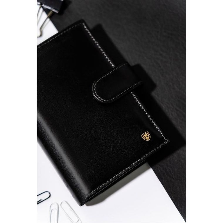 Portfel, czarny, skórzany, RFID, Rovicky