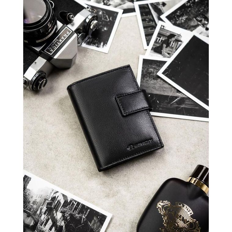 Portfel, czarny, skórzany, RFID, Rovicky