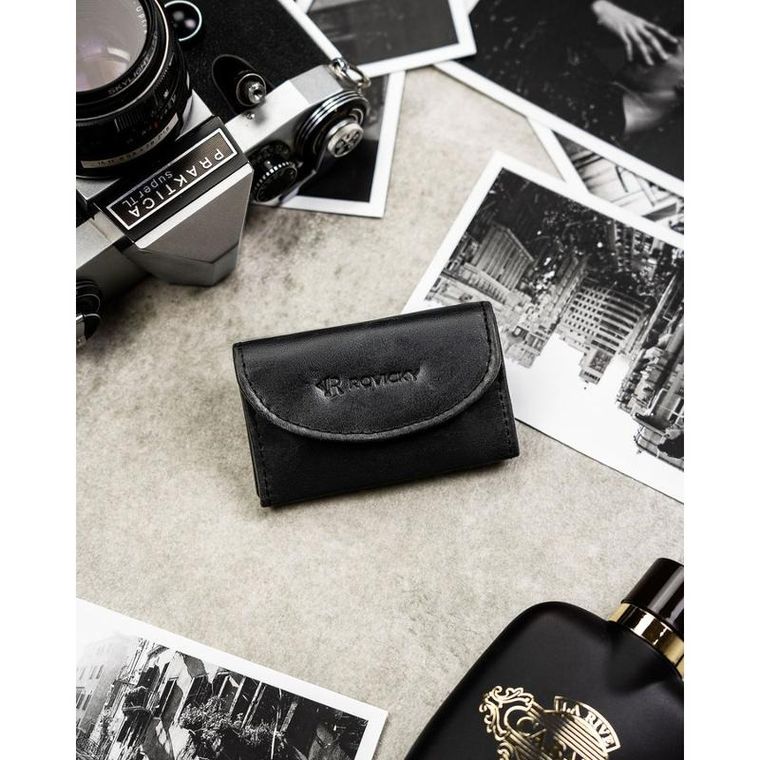 Portfel, czarny, skórzany, RFID, Rovicky