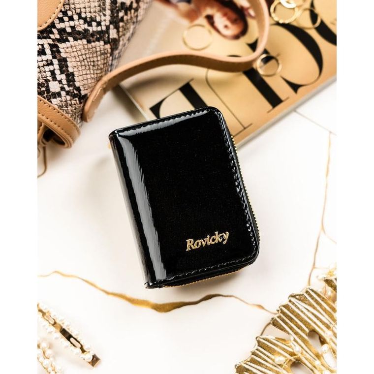 Portfel, czarny, skórzany, RFID, Rovicky