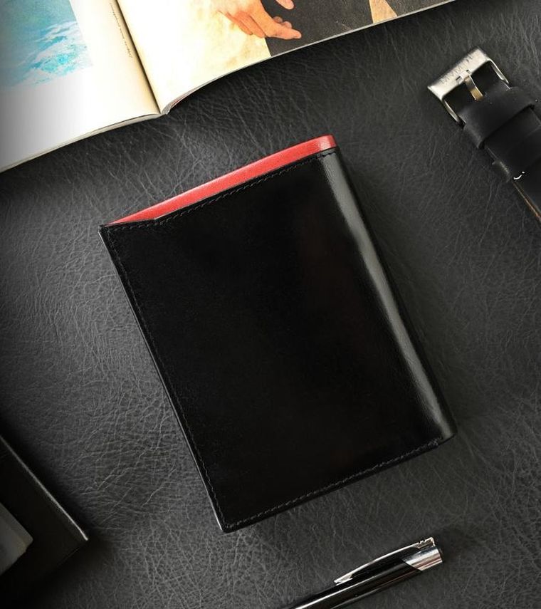 Portfel, czarny, skórzany, Ronaldo