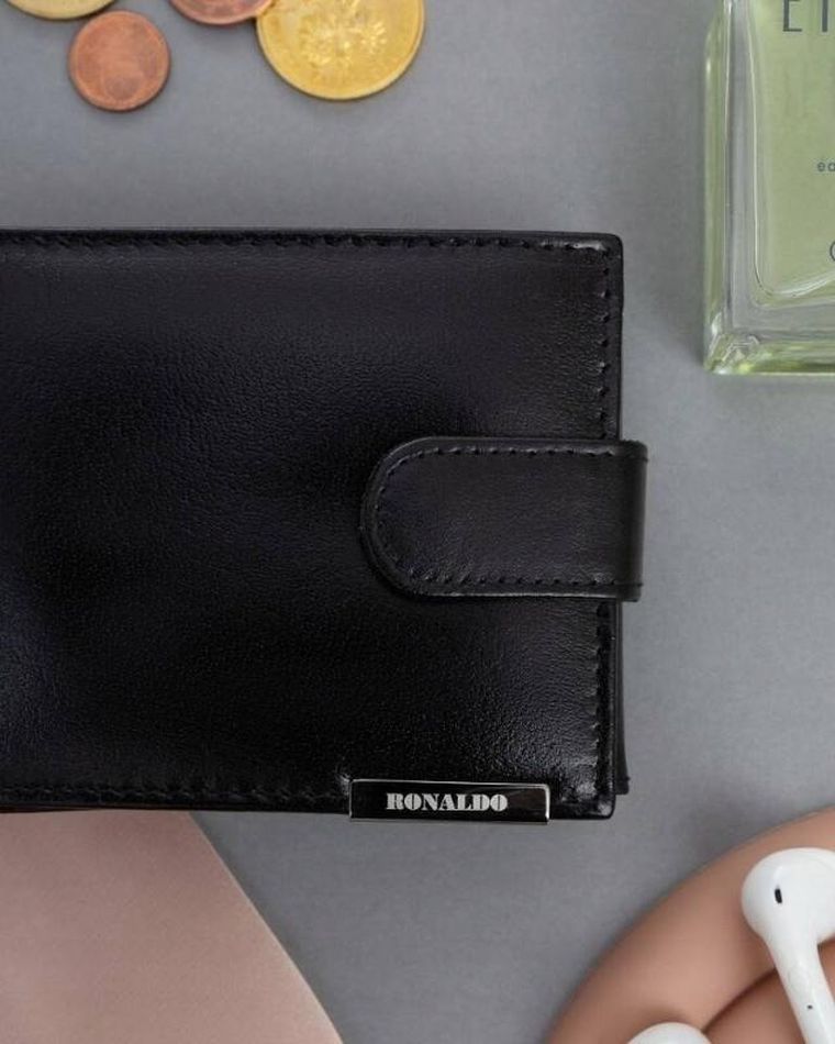 Portfel, czarny, skórzany, Ronaldo
