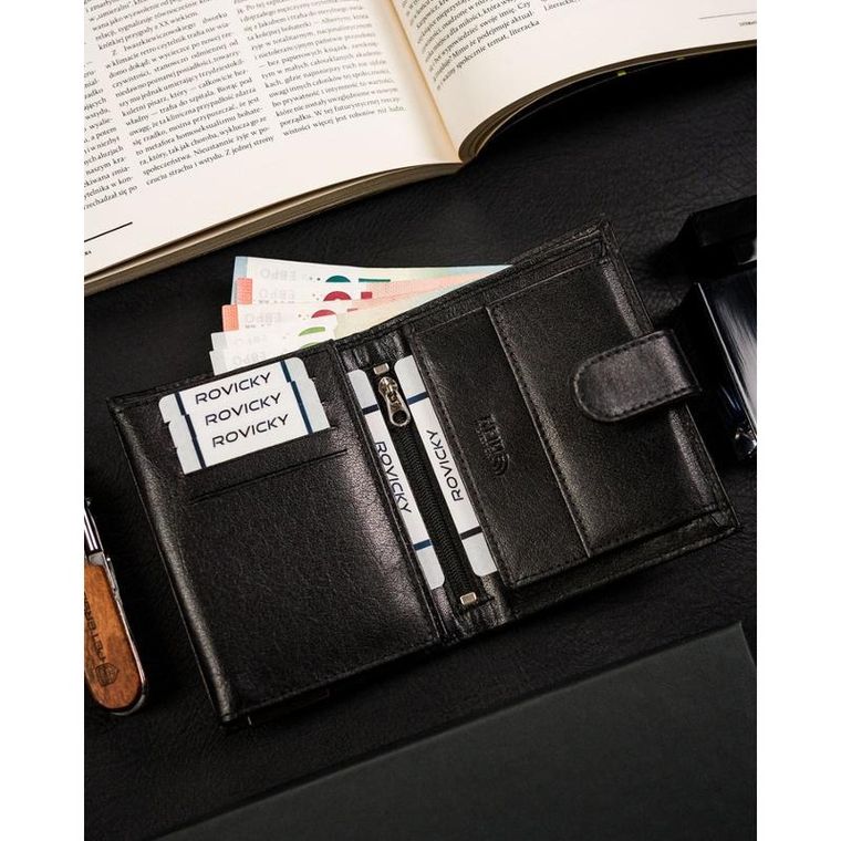 Portfel, czarny, skórzany, Ronaldo