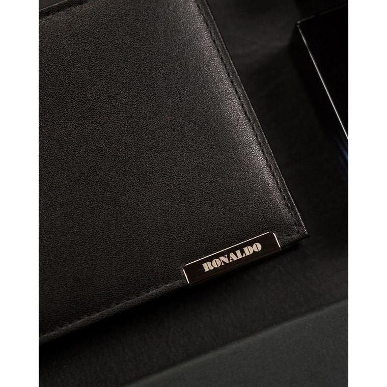 Portfel, czarny, skórzany, Ronaldo