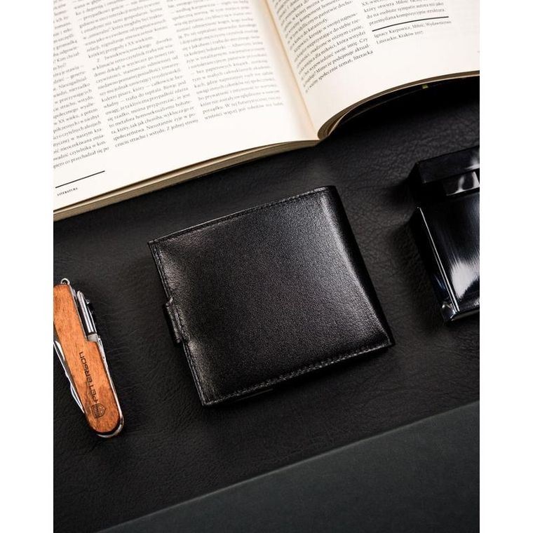 Portfel, czarny, skórzany, Ronaldo