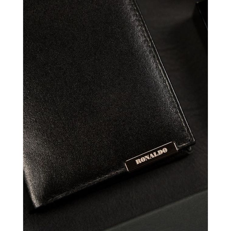 Portfel, czarny, skórzany, Ronaldo