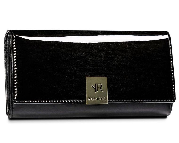 Portfel, czarny, skórzany, Rovicky