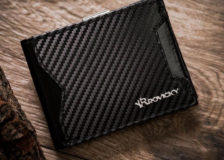 Portfel, czarny, skórzany, Rovicky