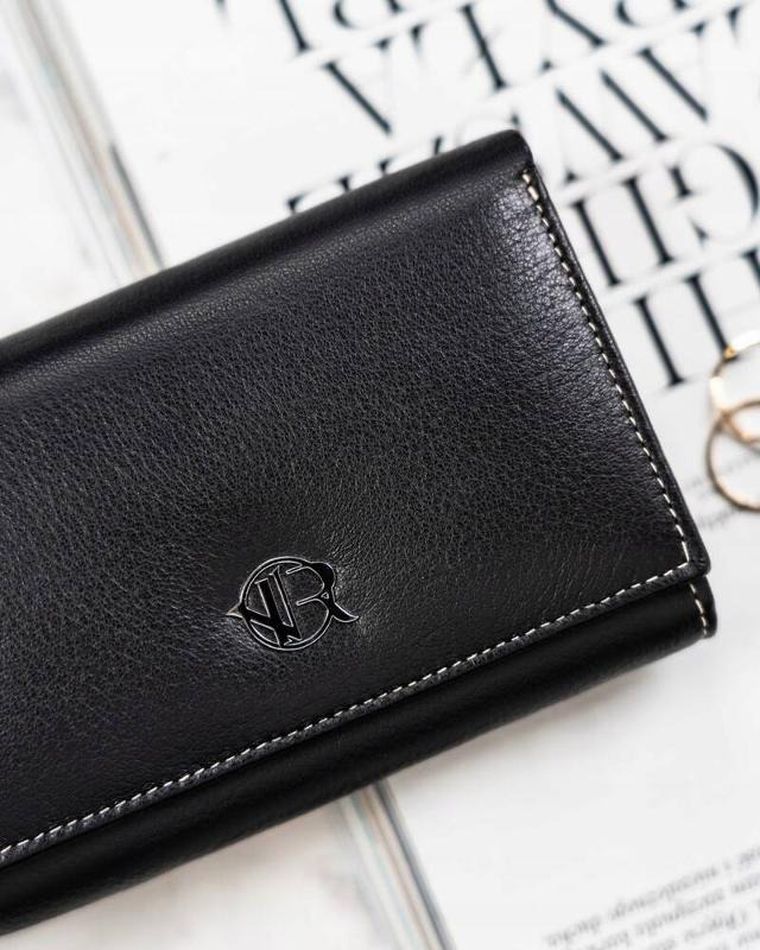 Portfel, czarny, skórzany, Rovicky