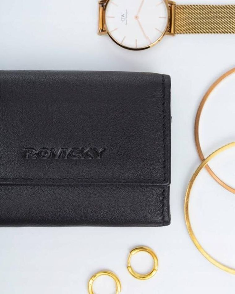 Portfel, czarny, skórzany, Rovicky