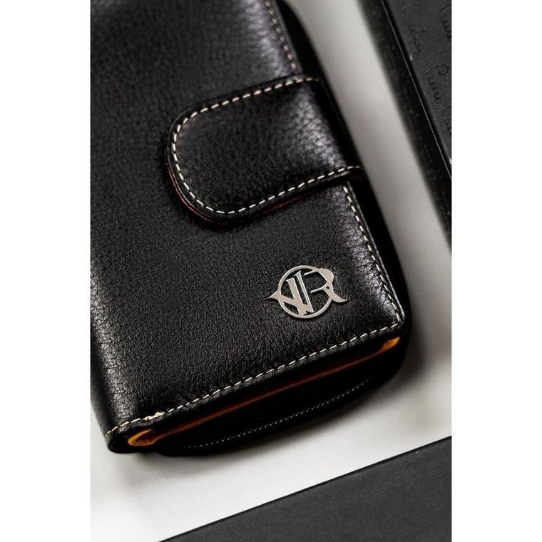 Portfel, czarny, skórzany, Rovicky