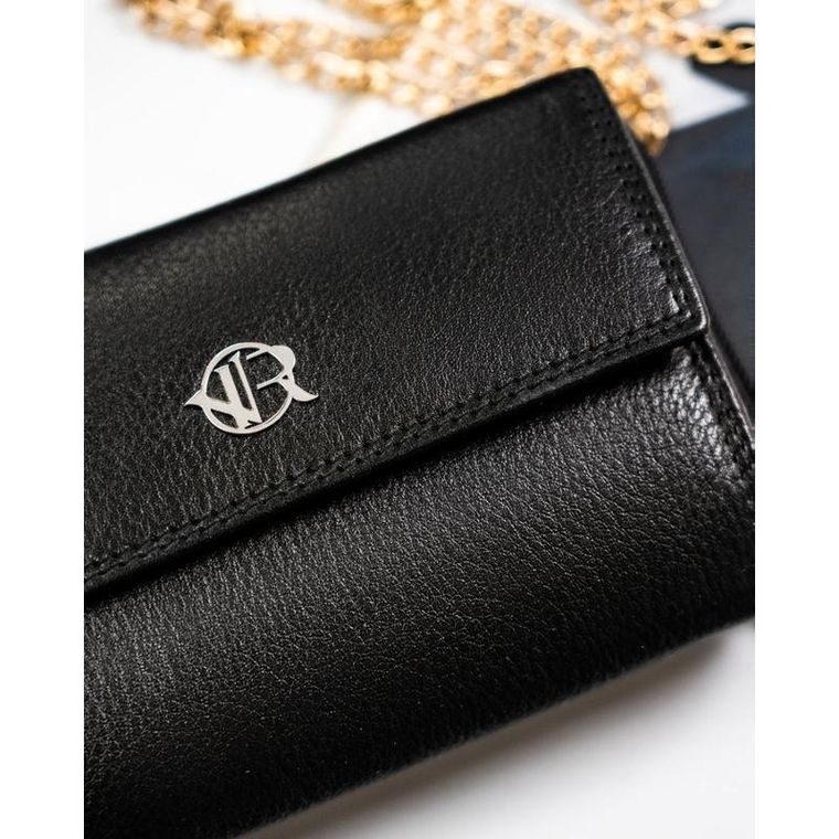 Portfel, czarny, skórzany, Rovicky