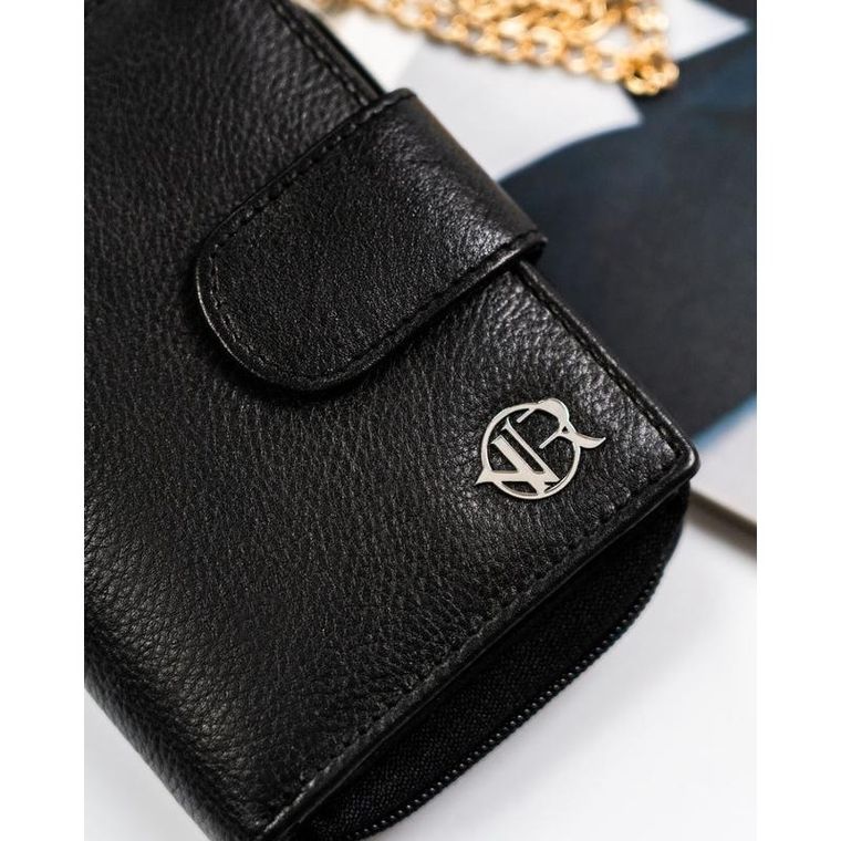 Portfel, czarny, skórzany, Rovicky