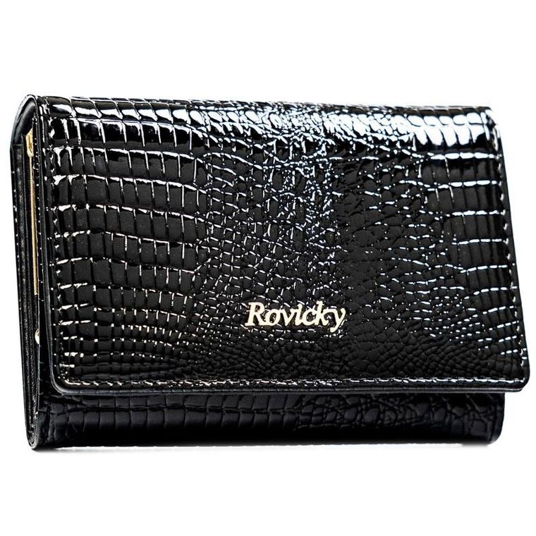 Portfel, czarny, skórzany, Rovicky