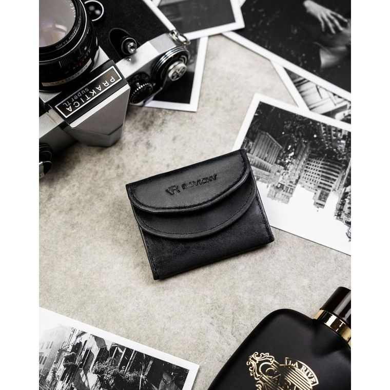 Portfel, czarny, skórzany, Rovicky