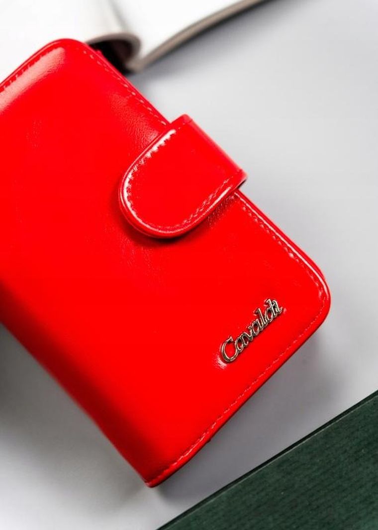Portfel, czerwony, skóra eklogiczna, Cavaldi