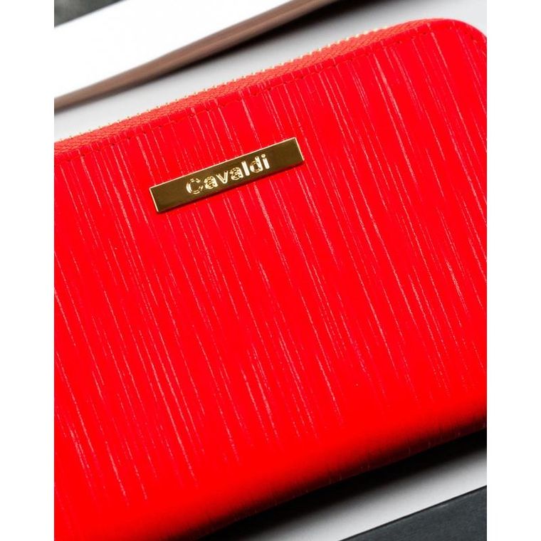 Portfel, czerwony, skóra ekologiczna, 4U Cavaldi