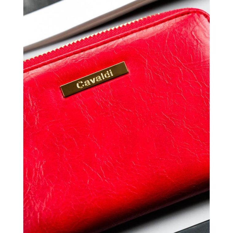 Portfel, czerwony, skóra ekologiczna, 4U Cavaldi