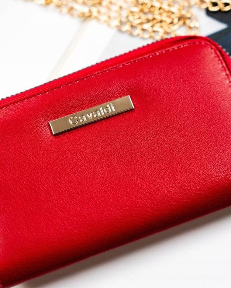 Portfel, czerwony, skóra ekologiczna, Cavaldi