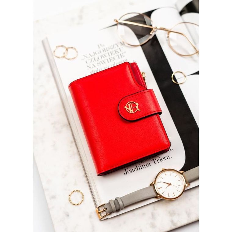 Portfel, czerwony, skóra ekologiczna, Rovicky