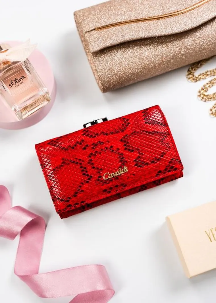 Portfel, czerwony, skóra naturalna i ekologiczna, 4U Cavaldi